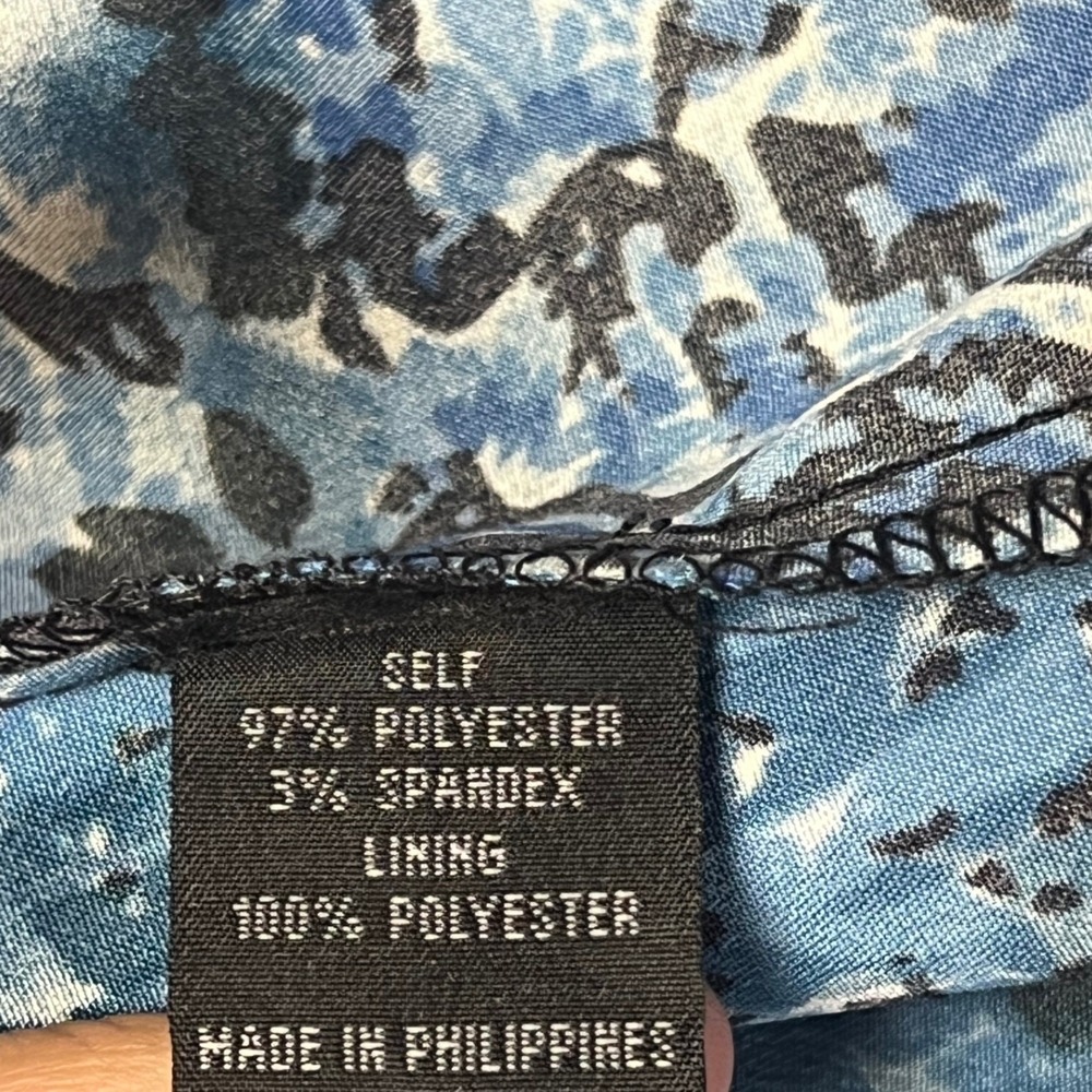 Connected Apparel Sheath Dress Women 10P Blue Black Abstract Floral Metallic NEW - Picture 8 of 10